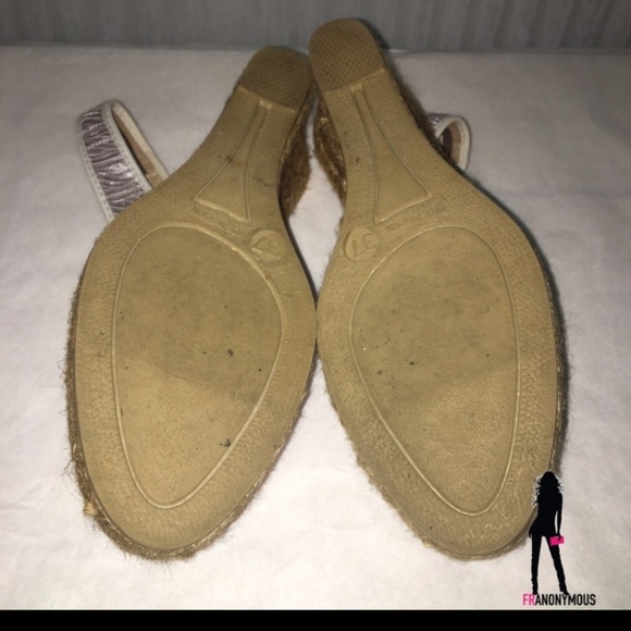 Silver Wedge Espadrille Sling Backs 7 - Picture 6 of 6